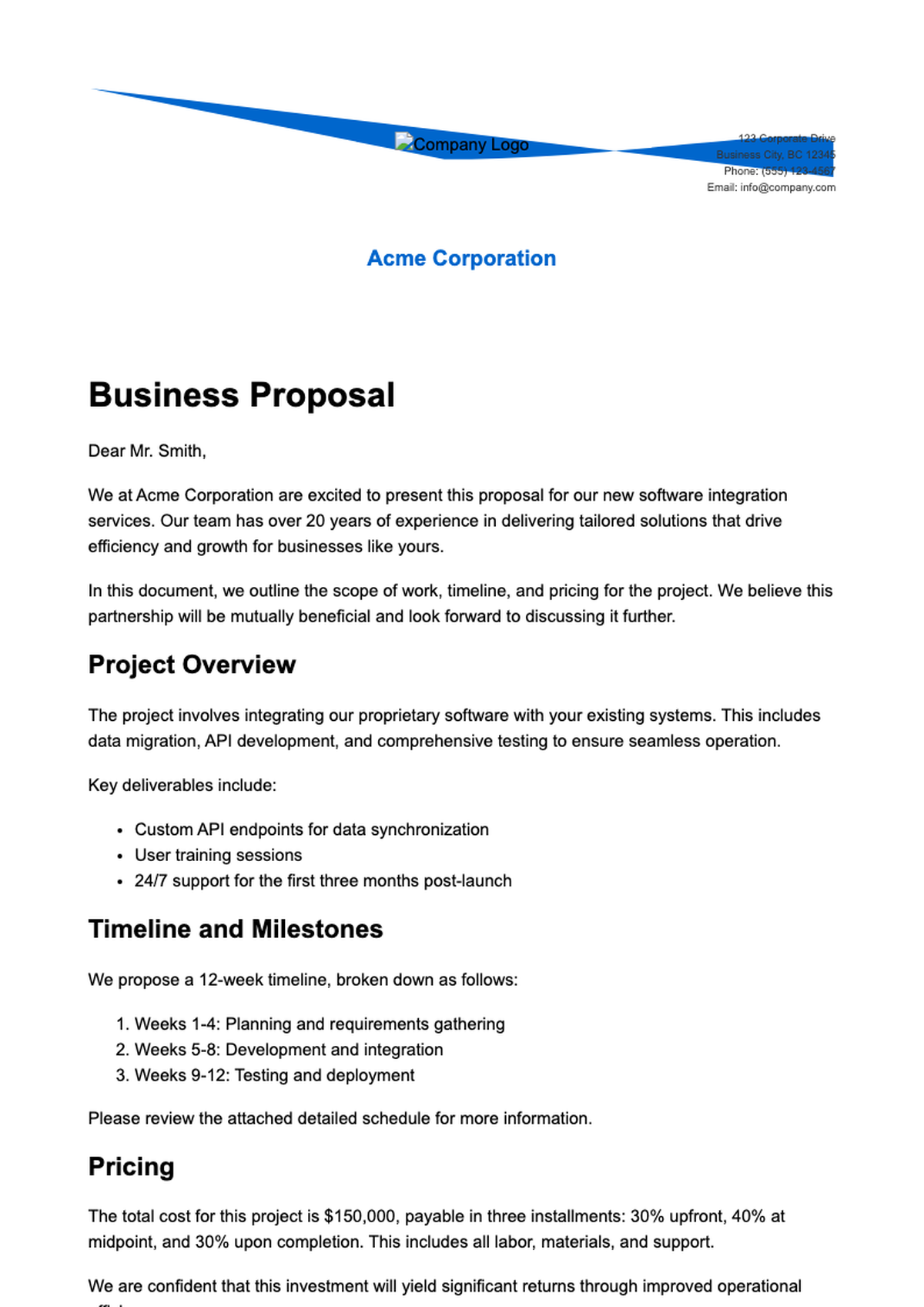 Four blue and white corporate letterhead designs with company logo and contact details_variant_3